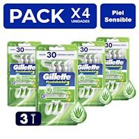 PACK X4 GILLETTE PRESTOBARBA 3 MAQUINA DE AFEITAR 3UND