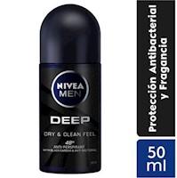 Nivea Deo Hombre Roll Blackdeep - Frasco 50Ml