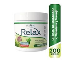 Vita Vital Relax Citrato De Magnesio, Cereza, Toronjil Y Valeriana Sabor Frutos Rojos Polvo - Frasco 200 G