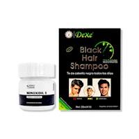 MINOXIDIL 5MG CAPS 60 + SHAMPOO CUBRE CANAS NEGRO 250ML X 10 UND