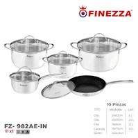 Juego De Ollas Finezza 10 Piezas Fz-982Ae De Acero