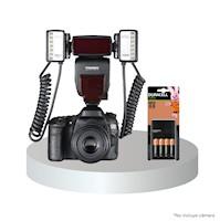 Twin Flash Macro Yongnuo YN24EX E-TTL y Pilas Recargables Duracell + Cargador
