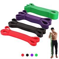 Set de 4 bandas largas de entrenamiento Liga de resistencia Calistenia Niveles