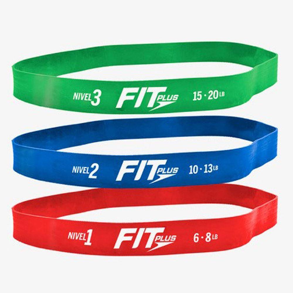 Set de 3 Bandas Elásticas Resistencia Fit Plus
