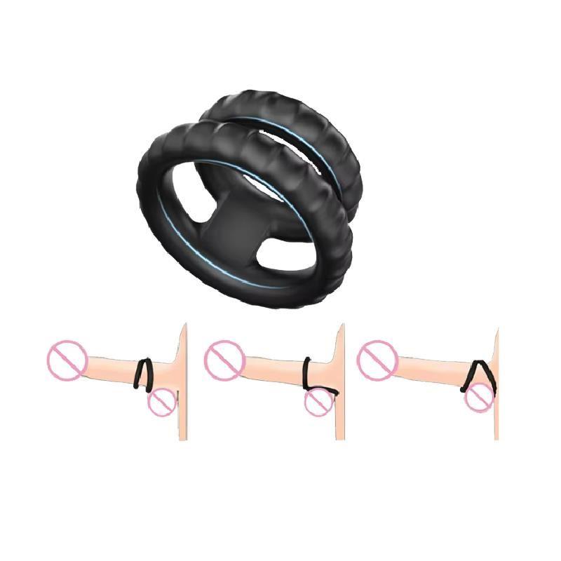 Anillo Retardante Dúo Para Pene Cockring de Silicona