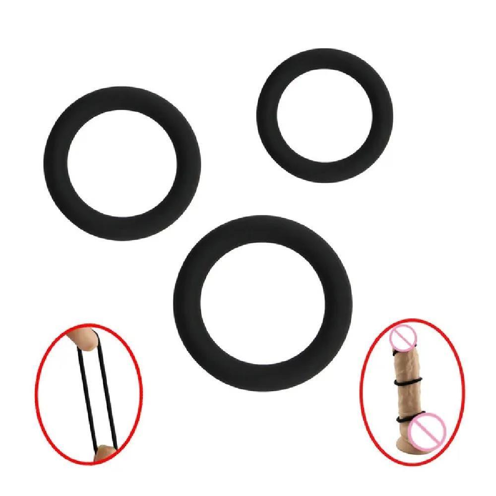 Kit de 03 Anillos Retardantes de Silicona para Pene