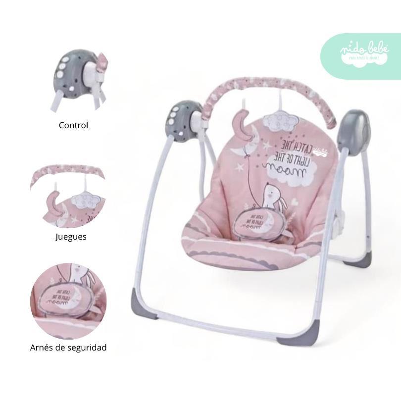 Silla Nido Mecedora de Bebé Columpio color Rosa
