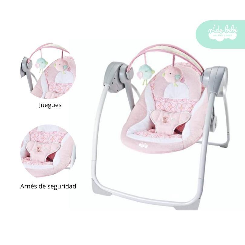 Silla Nido Mecedora de Bebé Columpio modelo Sweet rosado