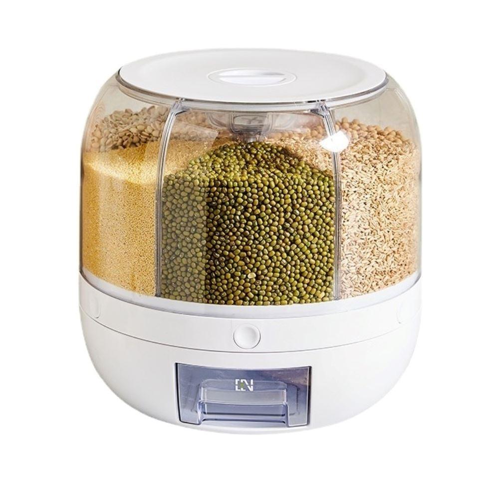 Dispensador de Cereales Granos Arroz Con Taza Medidora 10Kg Giratorio