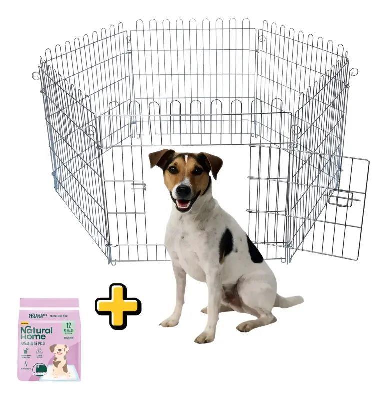Corral Metálico Plegable para Mascotas – Talla M, 6 Paneles Resistentes