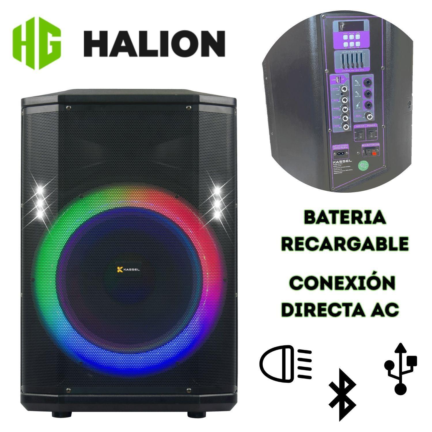Parlante portátil KASSEL K1212 Boofer de 12" USB TF BT TWS FM Batería 12V -7AH