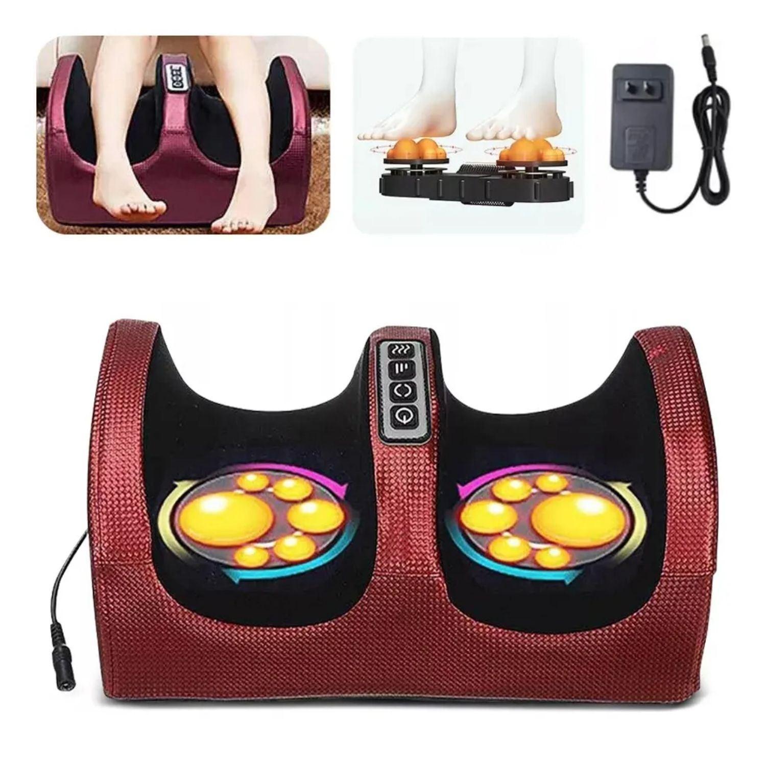 Masajeador Eléctrico de Pies y Pantorrillas con Rodillos Shiatsu, Calor Relajante y Sistema de Temporizador Automático