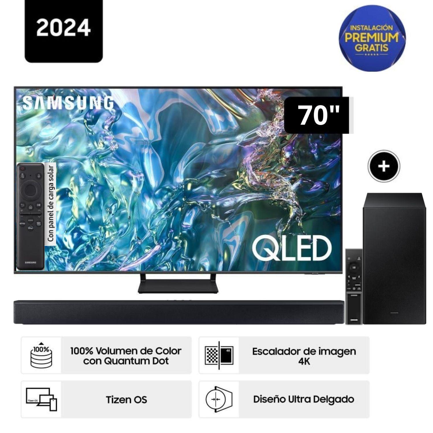 Televisor Samsung QLED Tizen OS Smart Tv 70 4K QN70Q65DAGXPE + Soundbar HW-C450