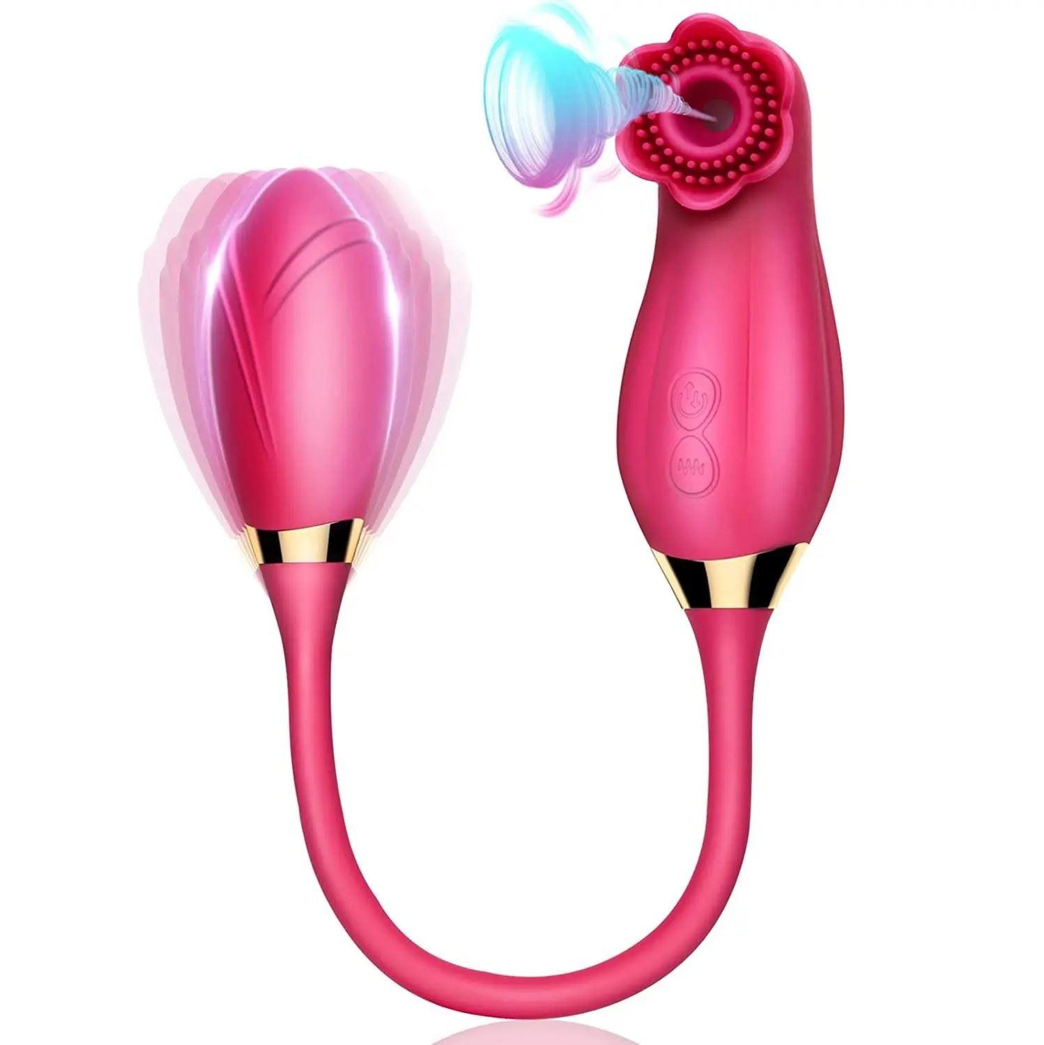 Vibrador Consolador Sunflower con Succionador de Clítoris