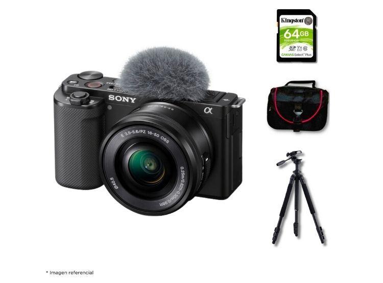 Cámara Sony ZV-E10 Mirrorless + Lente 16-50mm + Kit Deluxe