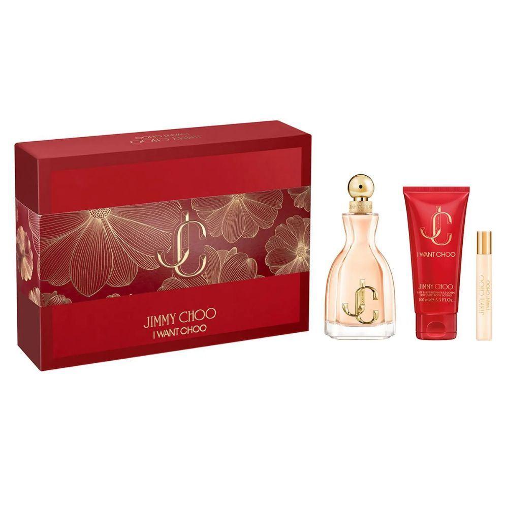 Set Jimmy Choo I Want Choo Eau De Parfum 100 Ml + Body Lotion 100 Ml + Eau De Parfum 7.5 Ml Mujer