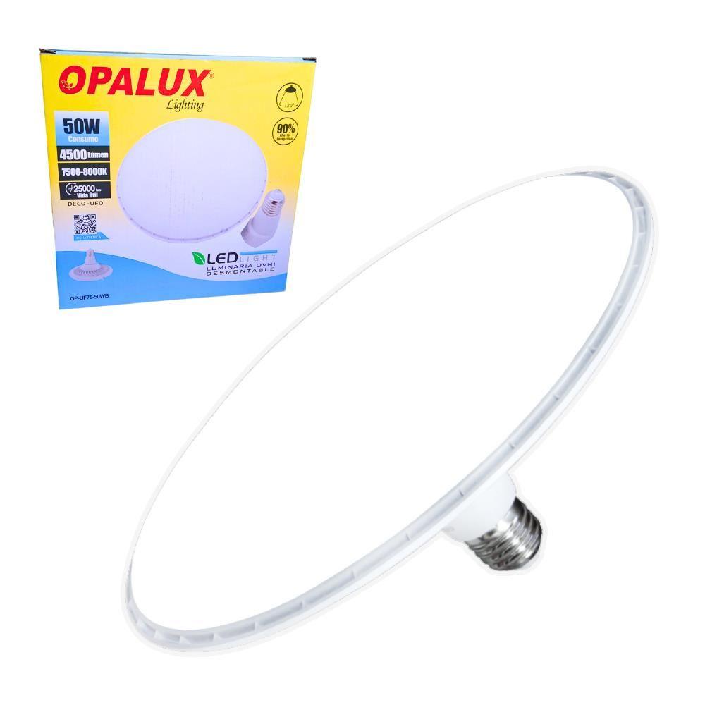 Luminaria Ovni Blanca Desmontable 50W Opalux 7500K 4200Lm OP-UF75-50WB