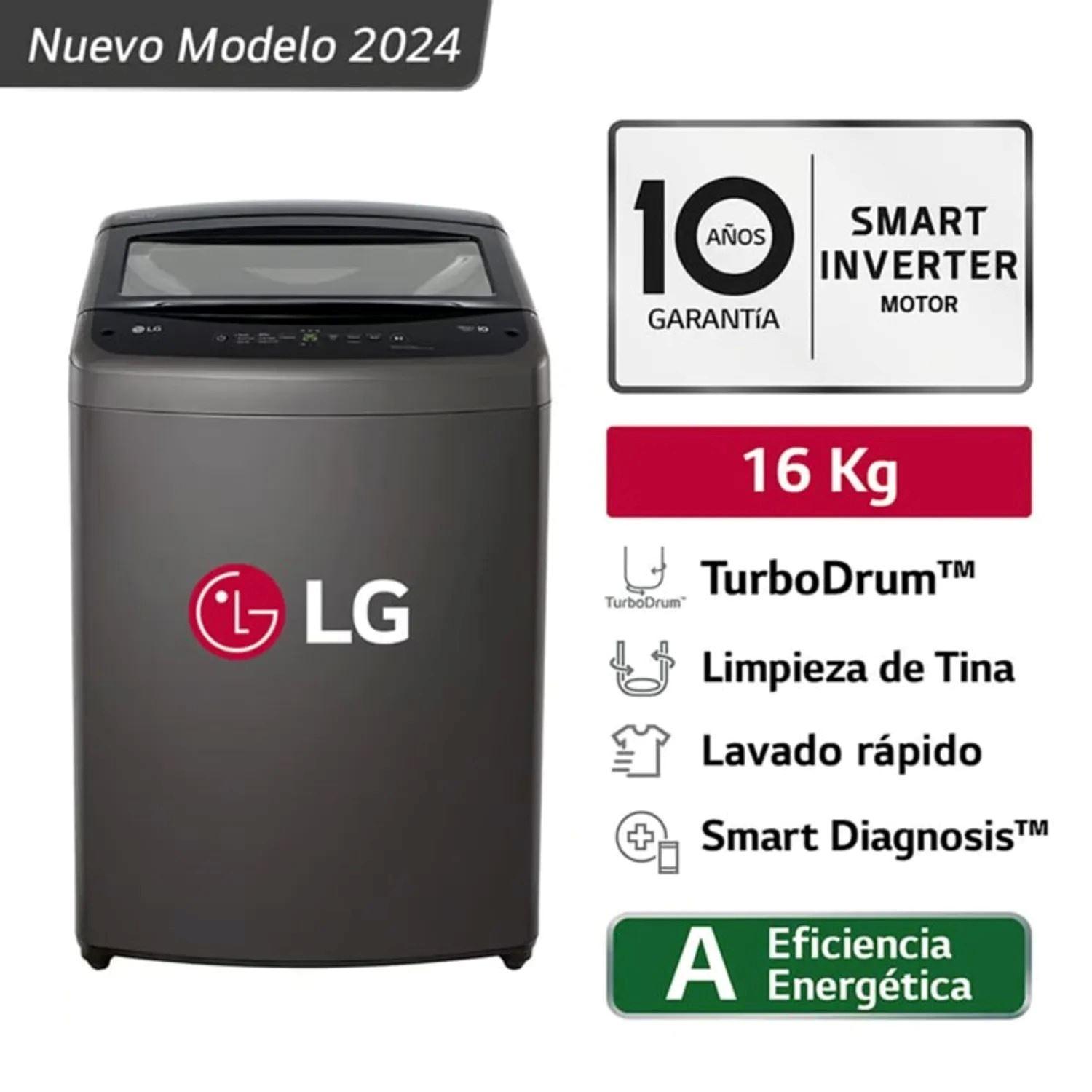 Lavadora LG WT16BVBK 16kg Smart Motion Carga Superior Negro Claro