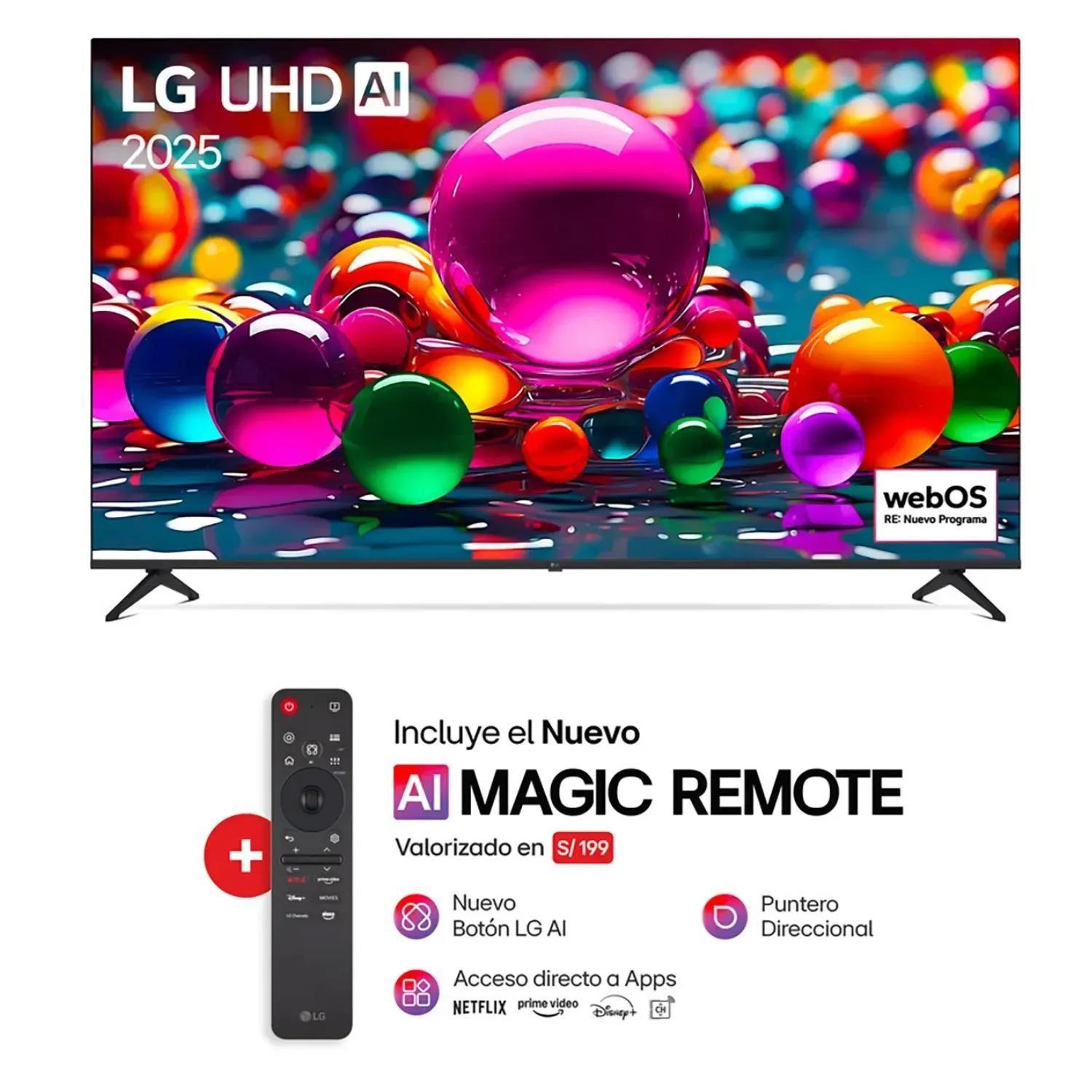 Televisor LG 75" UHD 4K Smart TV ThinQ AI 75UA8050PSA (2025)