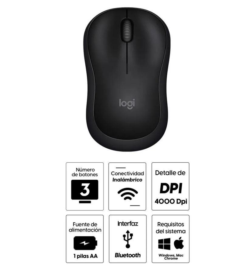 Mouse inalámbrico Logitech M240 silencioso