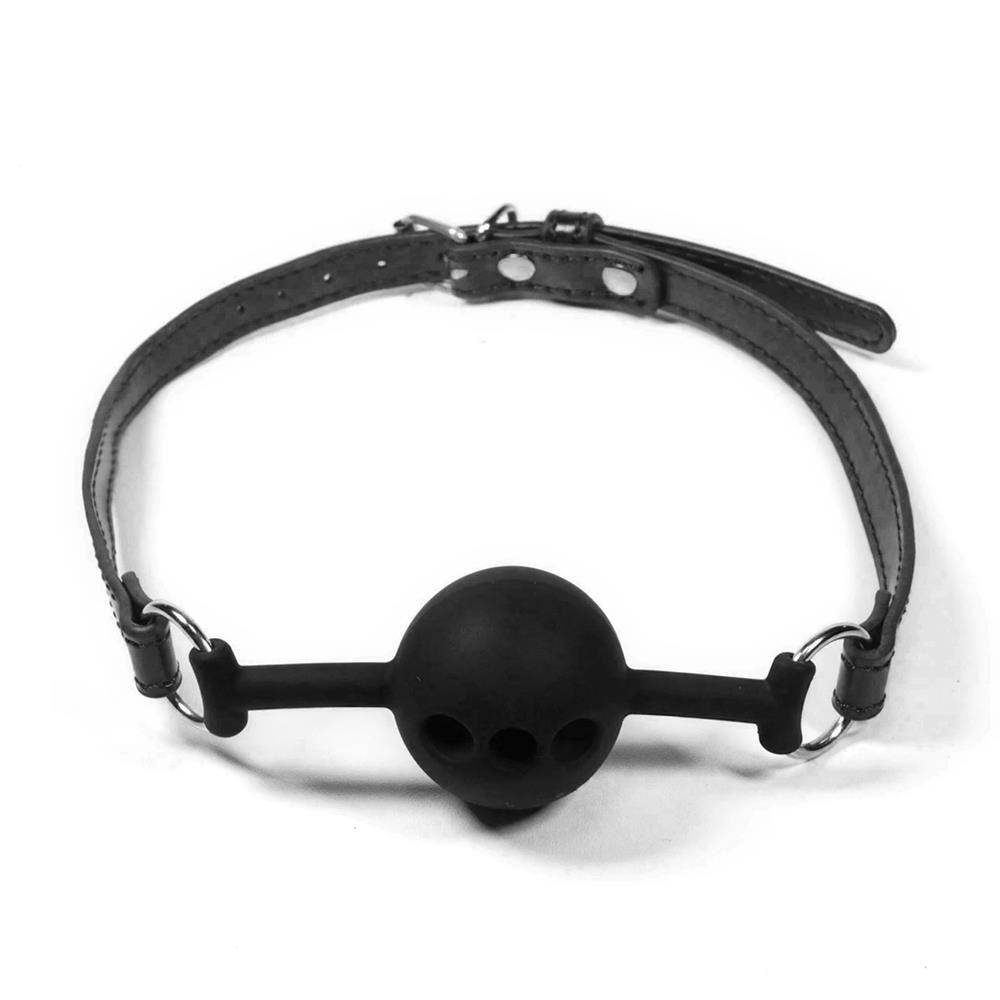 Mordaza Bola Negra de Silicona para Boca Bondage
