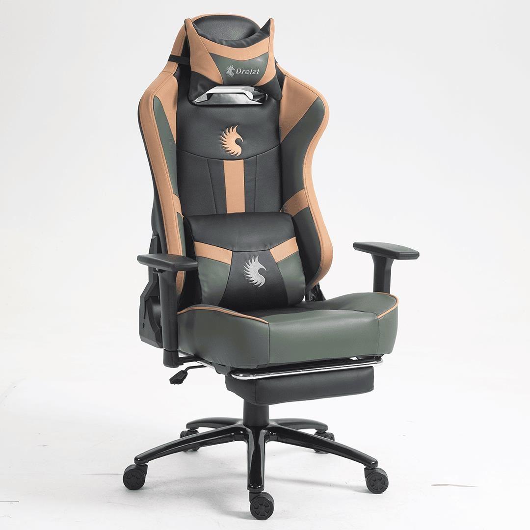 Silla Gamer Dreizt Heroes Series Verde Land Premium Reclinable Posapies Clase 4