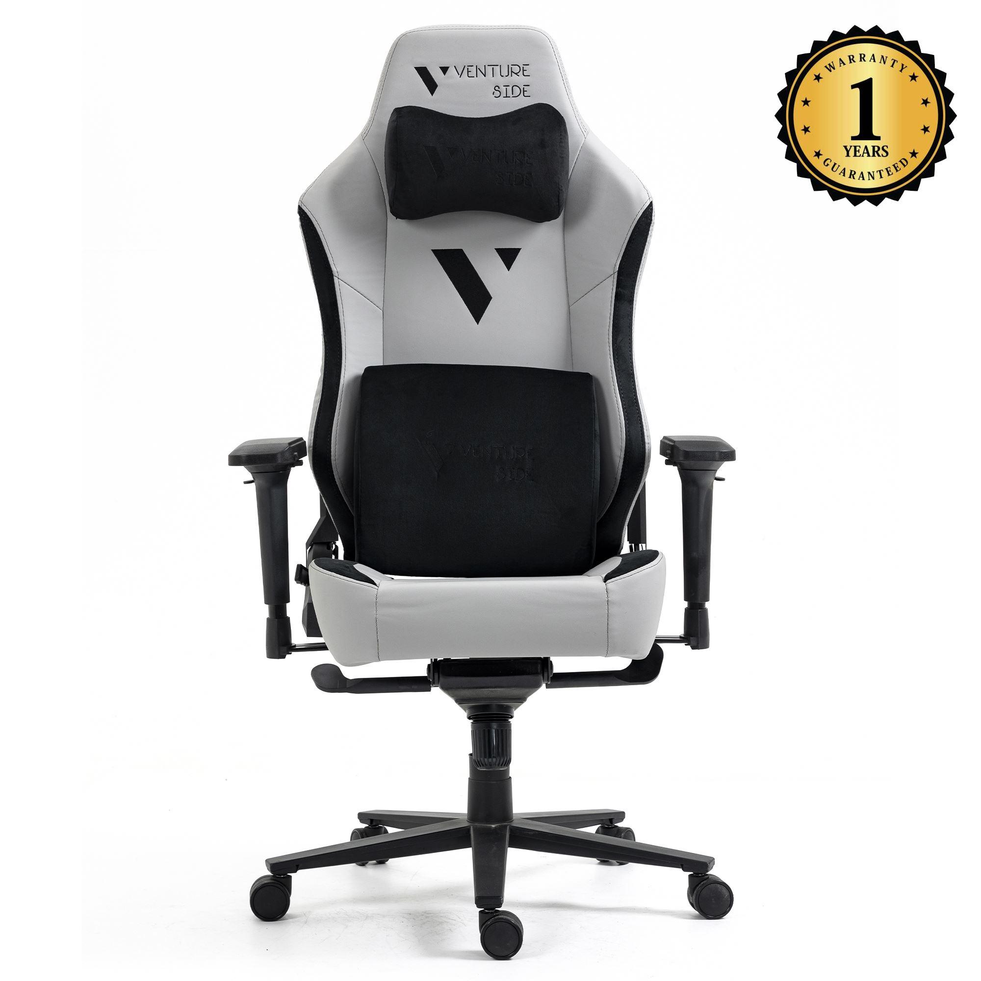 Silla Gamer Venture Side Prime Ash Gris  Almohadilla  Magnetica Reclinable