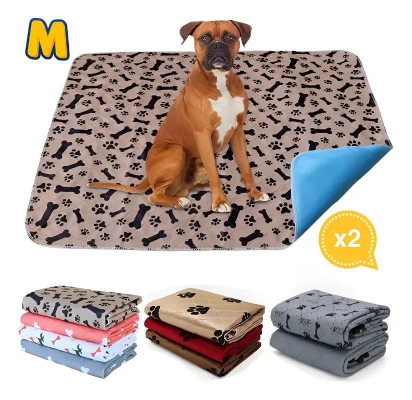 Pack 2 Pañales de Piso Reutilizables para Perros M 70x80cm Super Absorbentes