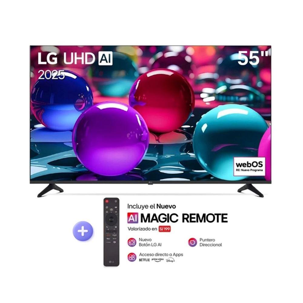 Smart TV LG 55” 4K UHD con ThinQ AI 55UA7300PSB 2025 + Control Magic