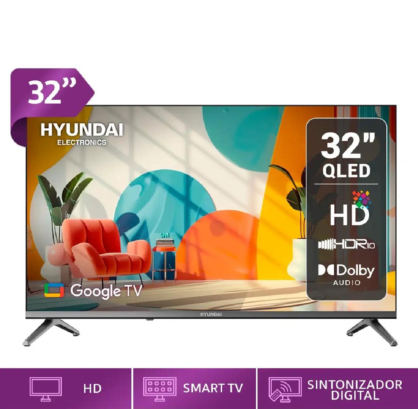 Televisor Smart TV HYUNDAI QLED 32" HYLED3259QG - Google TV