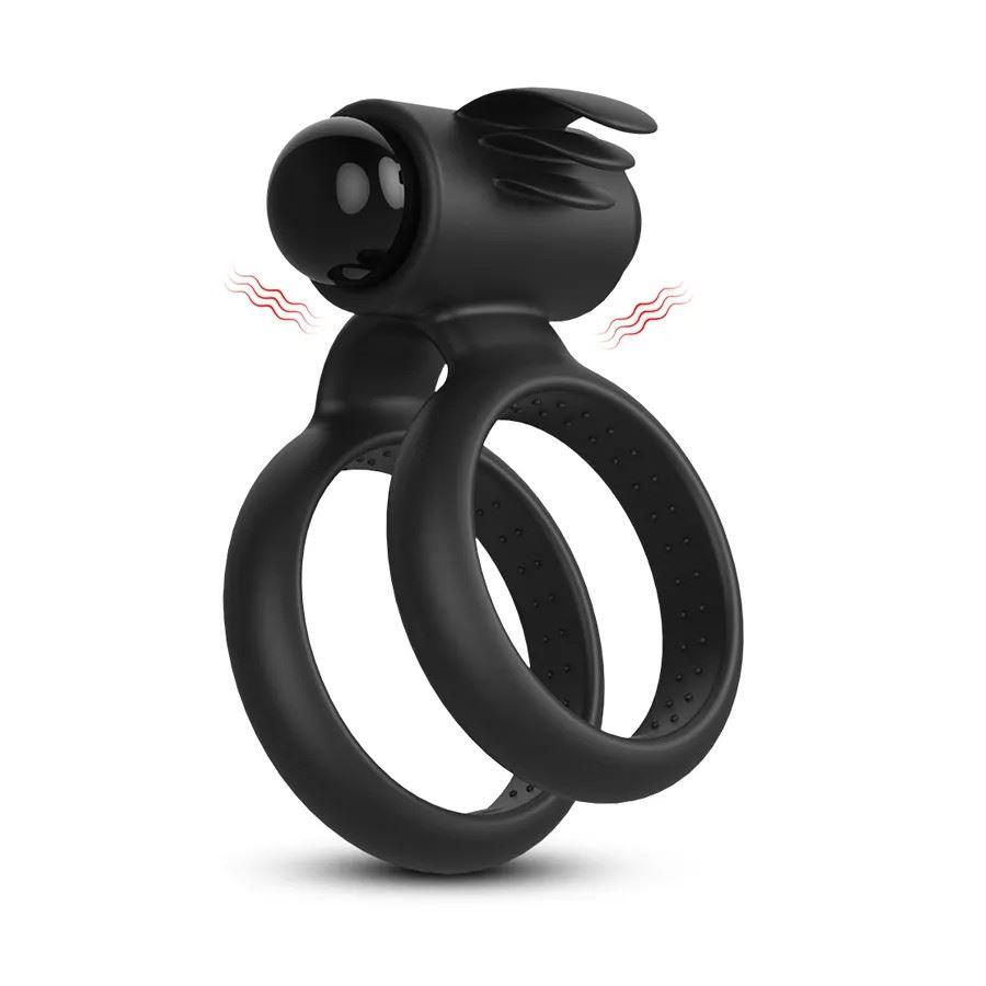 Anillo Vibrador Cockring Doble para Pene con Estimulador de Clítoris